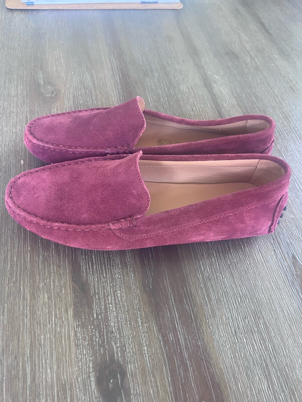 M Gemi Félix Suede Driving Loafers Berry EU 39.5